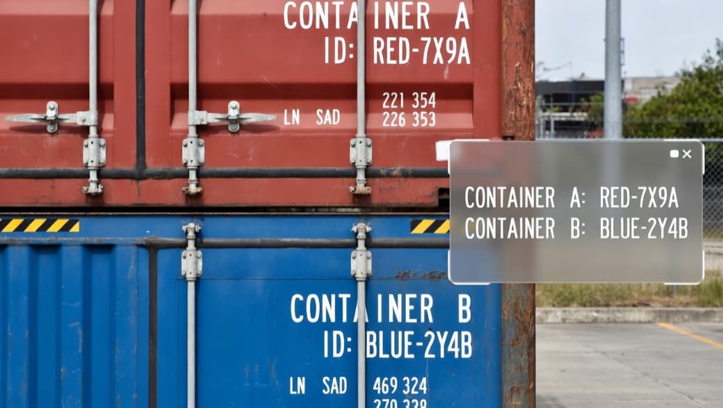 Lectura visual e identificación de contenedores logísticos